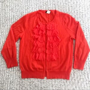 J. Crew Ruffle Front Cardigan